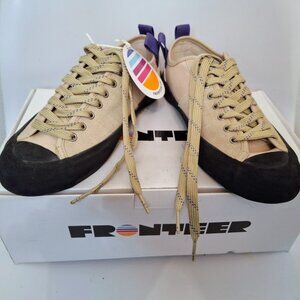 NEW FRONTEER Super Gratton Lo Tan Suede Sneaker, Size 8 Men/9.5 Women